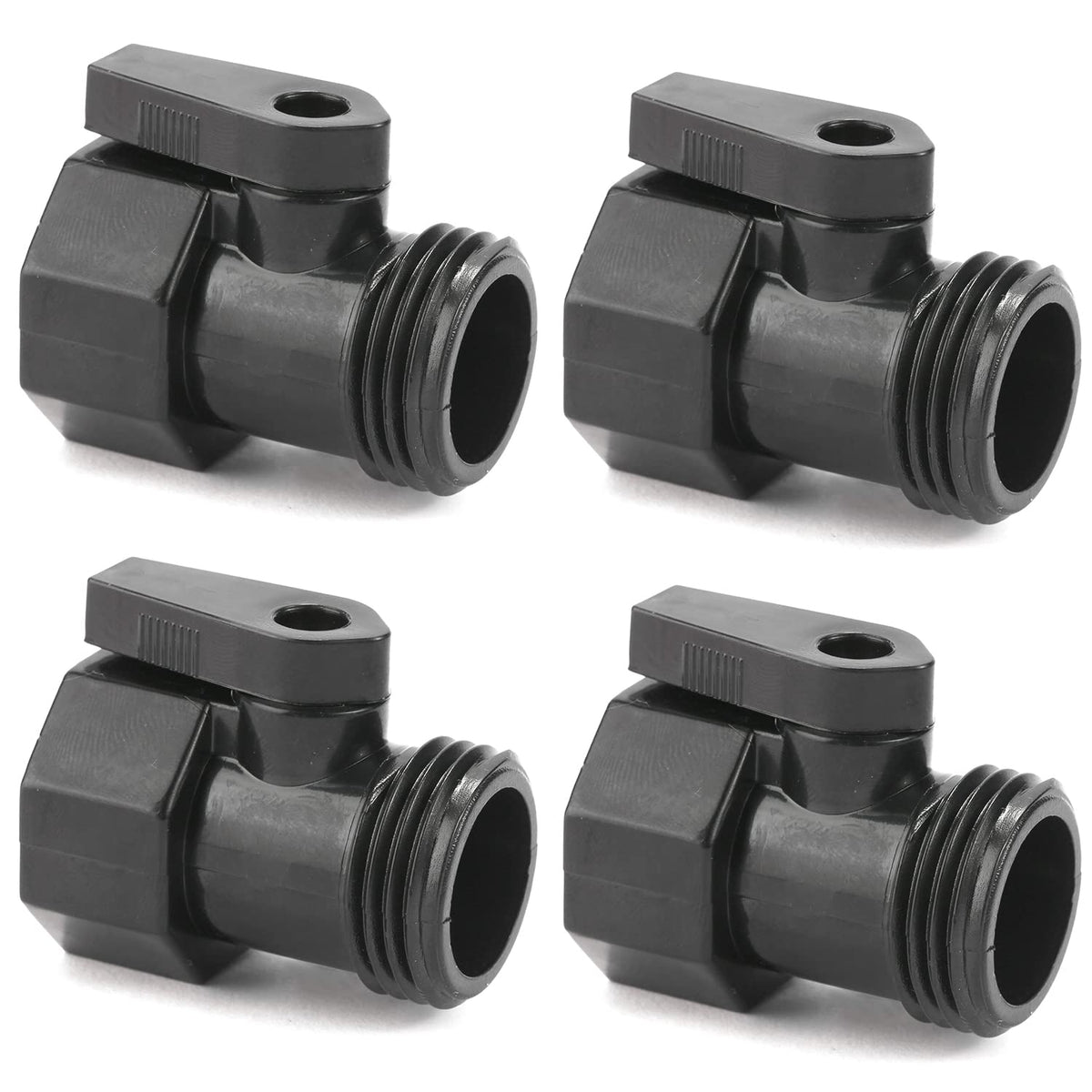 4 Pack 3/4' Garden Hose Shut Off Valve,1-Way Restricted-Flow Water Shut-Off, Fits 3/4 Inch Hose Connector