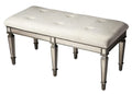 HomeRoots Poplar Wood Solids, MDF, Glass, Cotton Silver Mirrored Bench