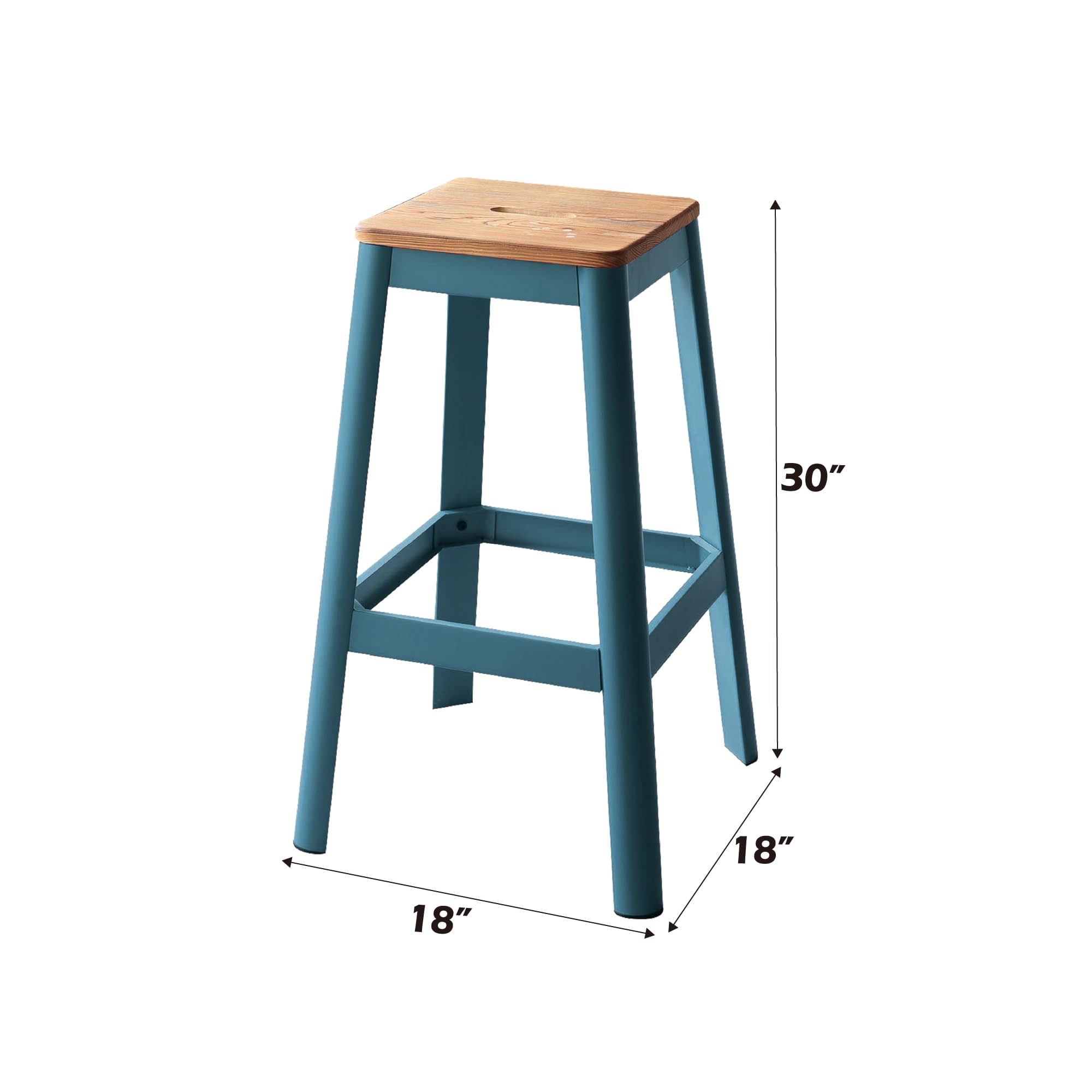 Acme Jacotte Bar Stool in Natural and Teal
