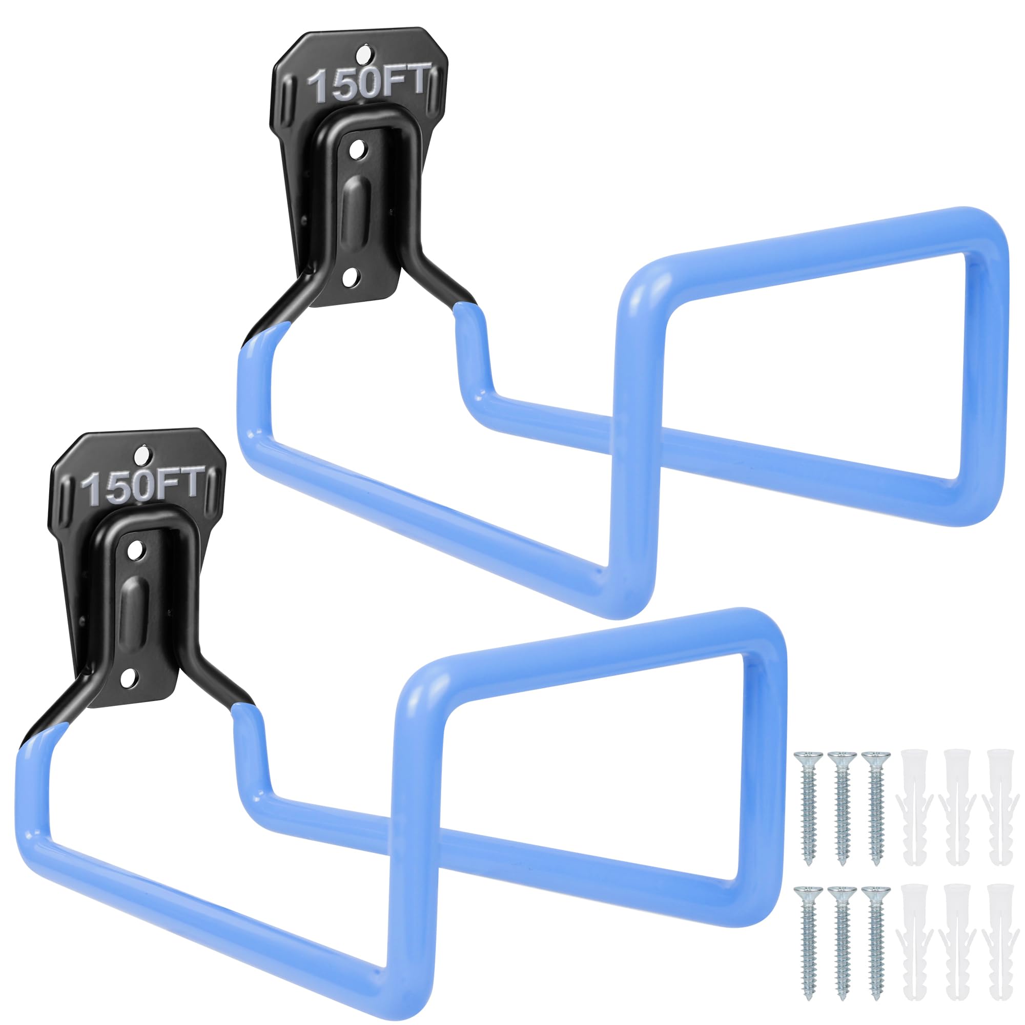 Peomev 2Pcs Hose Hanger Wall Mount - Metal Garden Hose Storage Water Hose Holders For Outside Heavy Duty Hose Reel For Water Hos