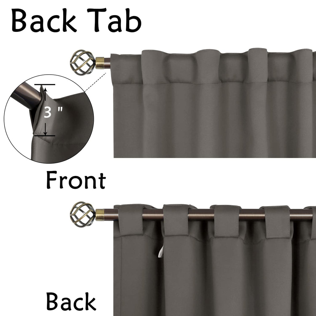 Bgment Wide Blackout Curtains 63 Inch - Rod Pocket And Back Tab Thermal Insulated Room Darkening Curtains For Living Room, 70 X 63 Inch, Grey, 2 Window Panels