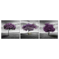 Pyradecor 3 Piece Purple Trees Canvas Prints Wall Art Fall Forest Pictures Paintings For Living Room Bedroom Home Office Decorat