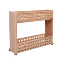 Cutting Edge 2 Layer Slim Storage Rack With Wheels  Beige