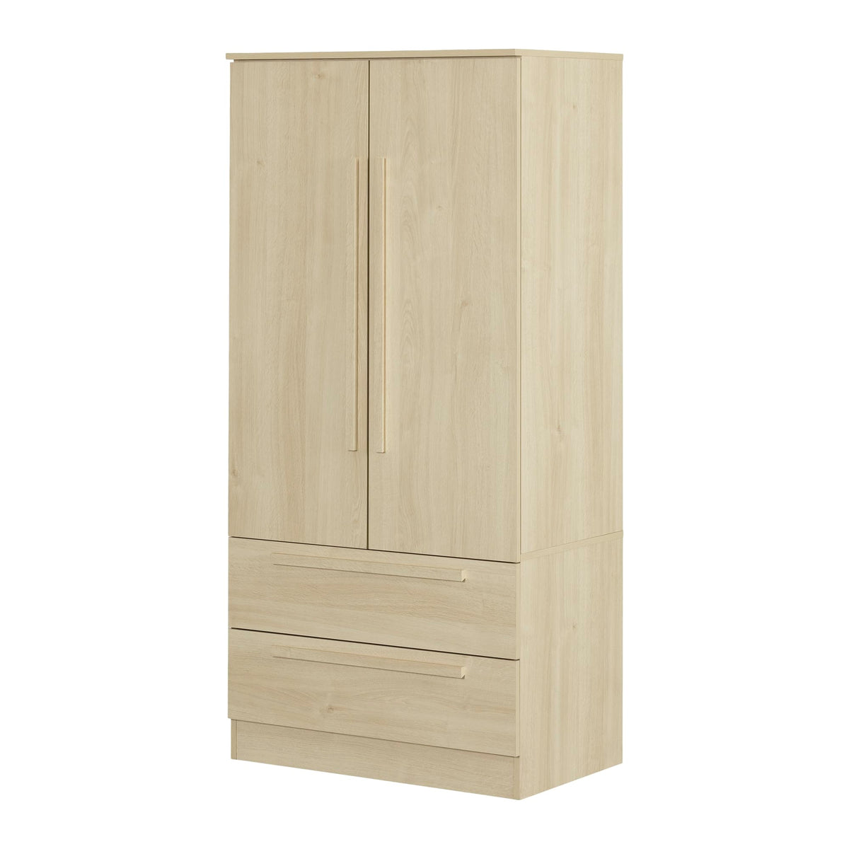 South Shore Furniture Acapella Wardrobe Armoire with Doors and Drawers, Bleached Oak