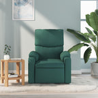 vidaXL Fabric Massage Recliner Chair for Living Room, Home Theater, 6-Point Vibration Massage, Adjustable Back & Footrest, Side Pocket, Dark Green