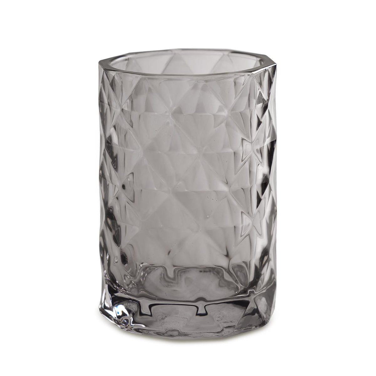 Pure Home + Living Black Prism Texture Glass Toothbrush Holder