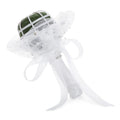 Foam Wedding Bouquet Holder for Fresh and Artificial Flower Arrangements with Lace and Rhinestones (3 x 7 in)