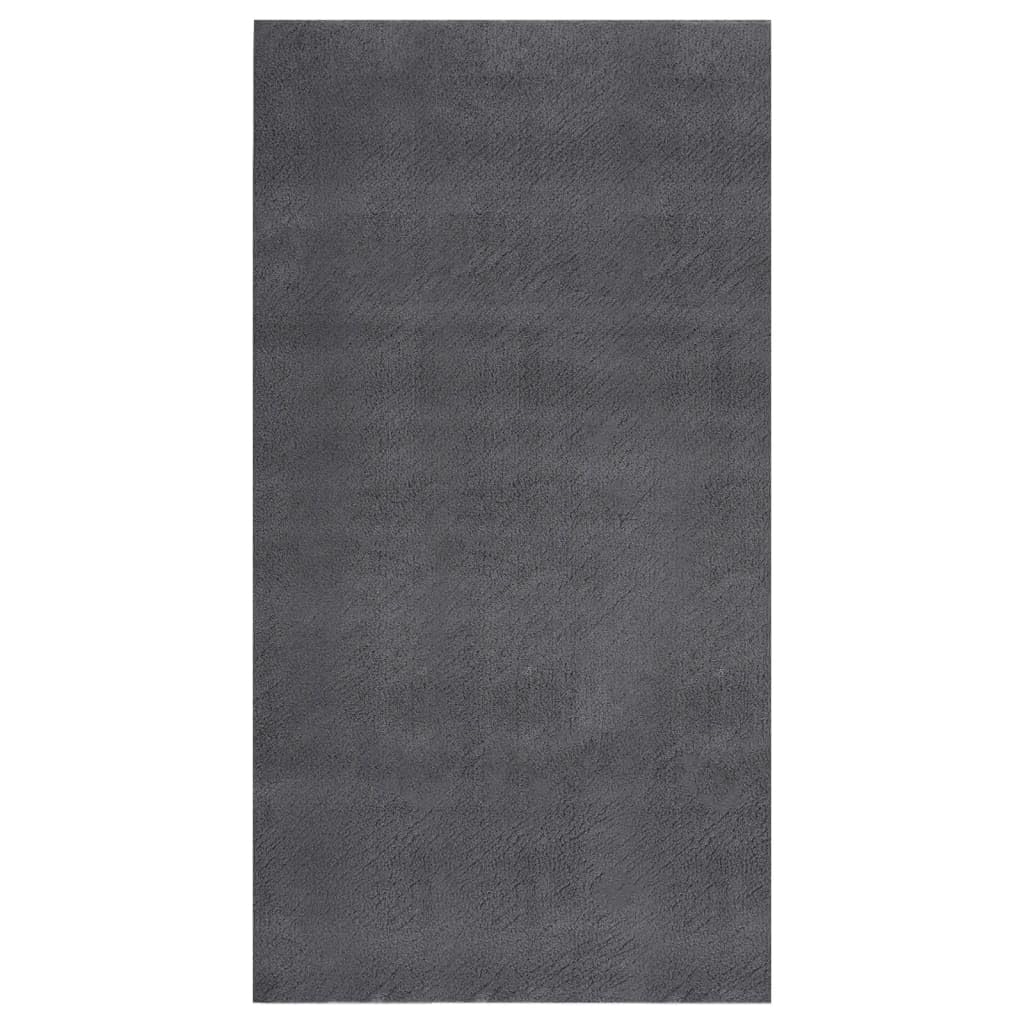 vidaXL 4x6 Ft Rectangular Shaggy Rugs, Fluffy Carpets with Anti-Slip Backing, Indoor Modern Plush Area Rugs for Living Room Bedroom Hallway, Easy-Maintenance Home Decor, Anthracite