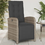 vidaXL Garden Chair with Footrest Adjustable Grey Poly Rattan Pack of 2
