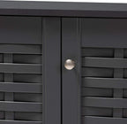 Click to see full view      5+  VIDEO Baxton Studio Wadia Modern and Contemporary Dark Gray 3-Door Wooden Entryway Shoe Storage Cabinet