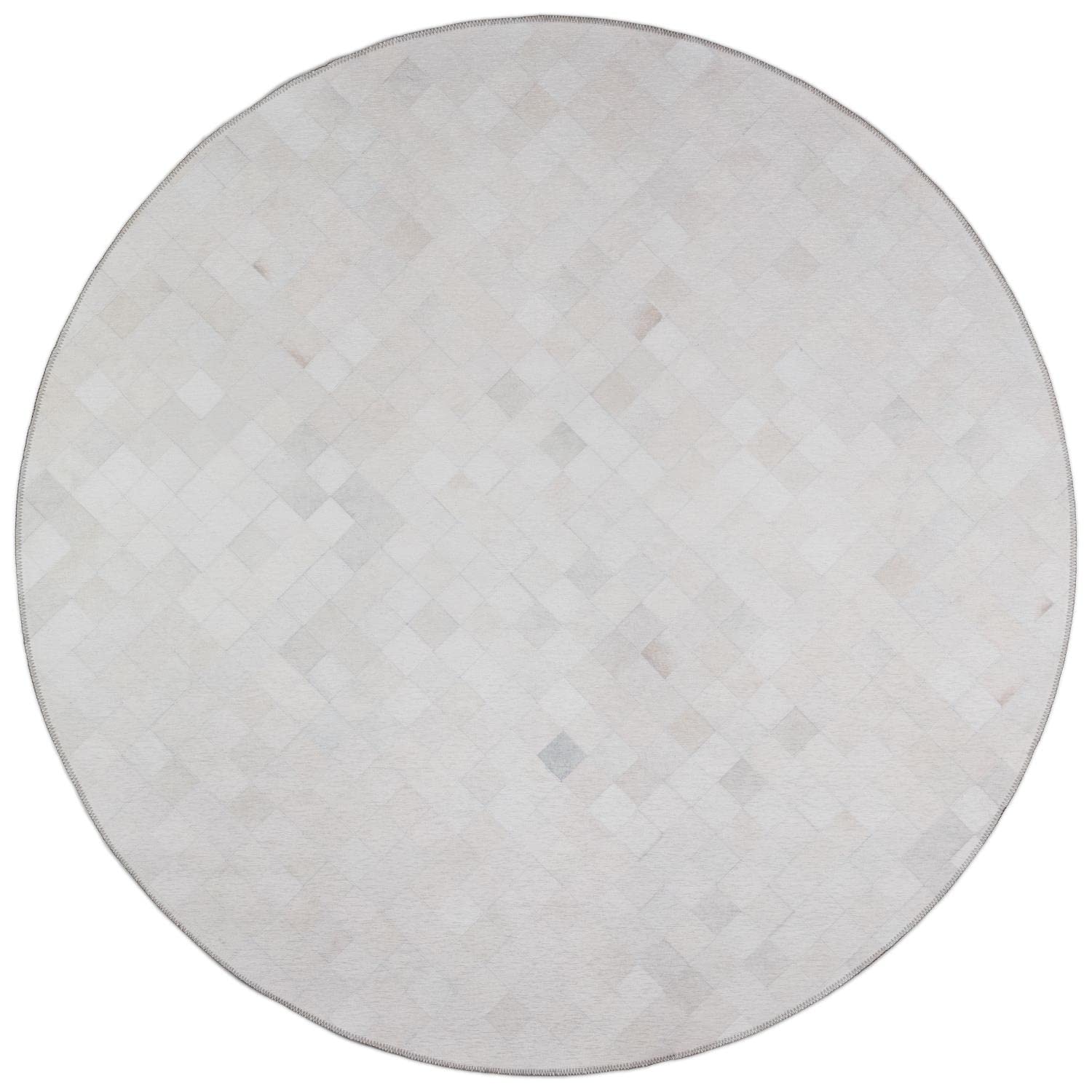 Dalyn Rugs Stetson Patchwork Faux Cowhide Ss2 Linen 6' X 6'