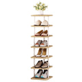 SORCEDAS 7 Tiers Vertical Shoe Rack Wooden Shoe Storage Organizer for Space Saving Narrow Shoe Shelf Storage 7 Pairs for Entrywa