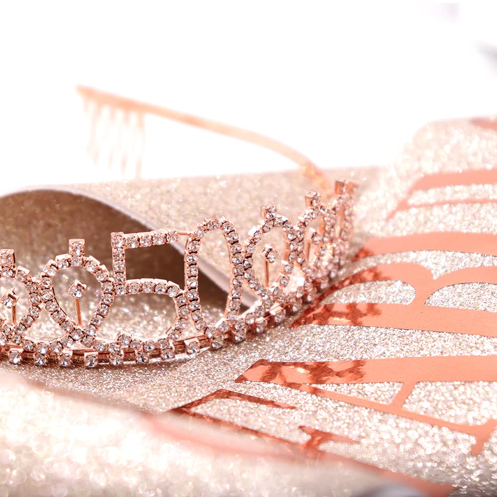 '50 And Fabulous'' Sash & Rhinestone Tiara Set - 50Th Birthday Sash 50 Birthday Gifts Party Favors