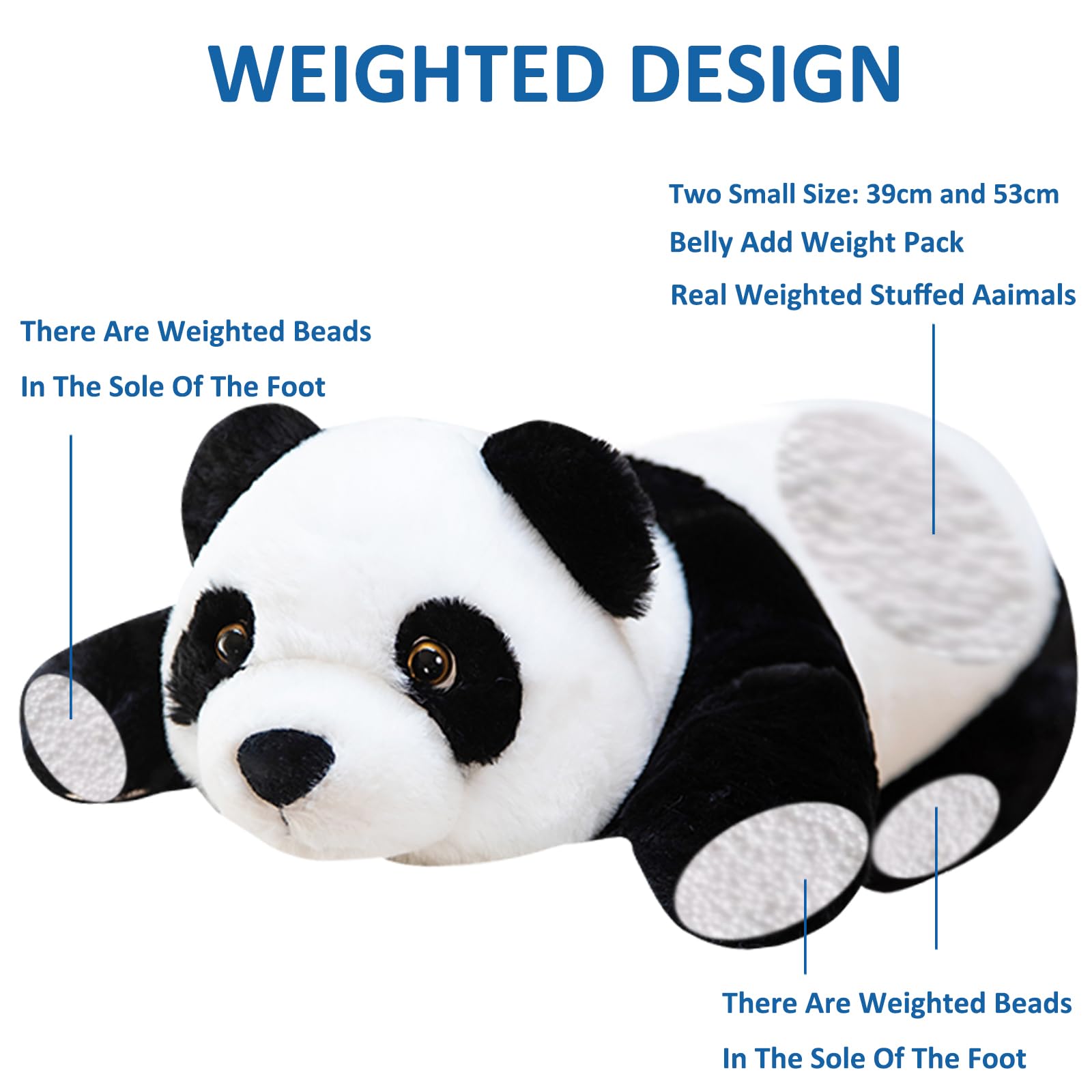 Hronsa Weighted Stuffed Animals, 20.8' 1.76Lbs Weighted Panda Plush Toy Cute Panda Weighted Plush Animals Pillow Gifts For Kids
