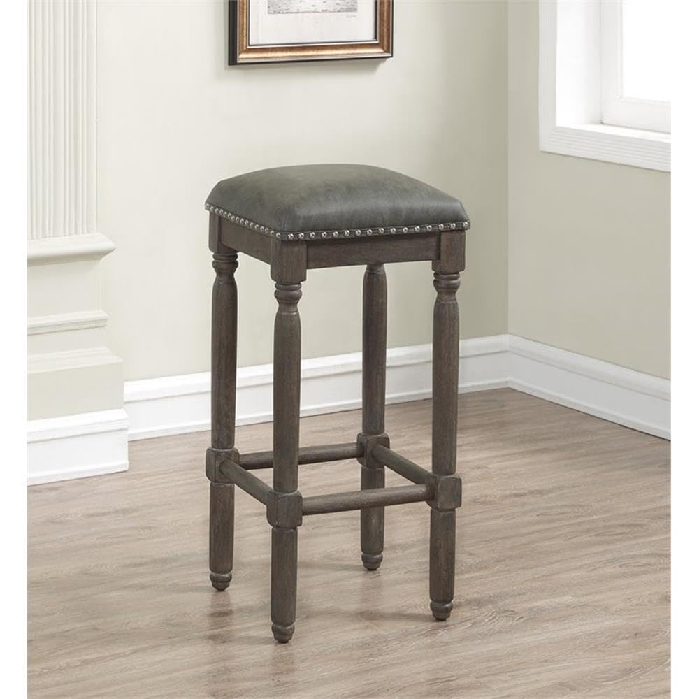 American Woodcrafters Bronson 26-Inch Driftwood Gray Wood Backless Counter Stool