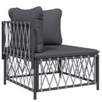 vidaXL Patio Furniture Set 8 Piece, Sectional Sofa with Cushions, Patio Lounge Set for Outdoor Garden Lawn Backyard, Anthracite Steel