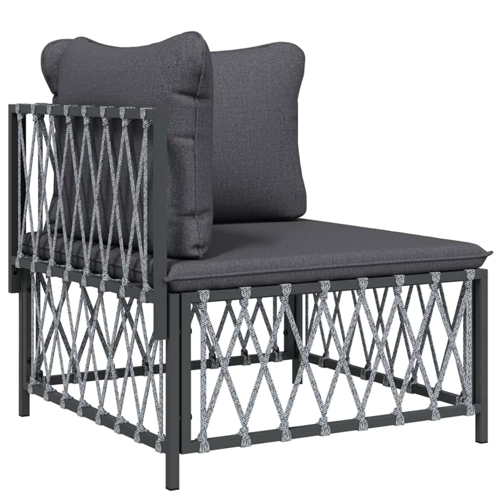 vidaXL Patio Furniture Set 8 Piece, Sectional Sofa with Cushions, Patio Lounge Set for Outdoor Garden Lawn Backyard, Anthracite Steel