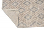 HomeRoots Natural/Grey PET Yarn 5’ x 7’ Tan Gray Diamond Lattice Modern Area Rug