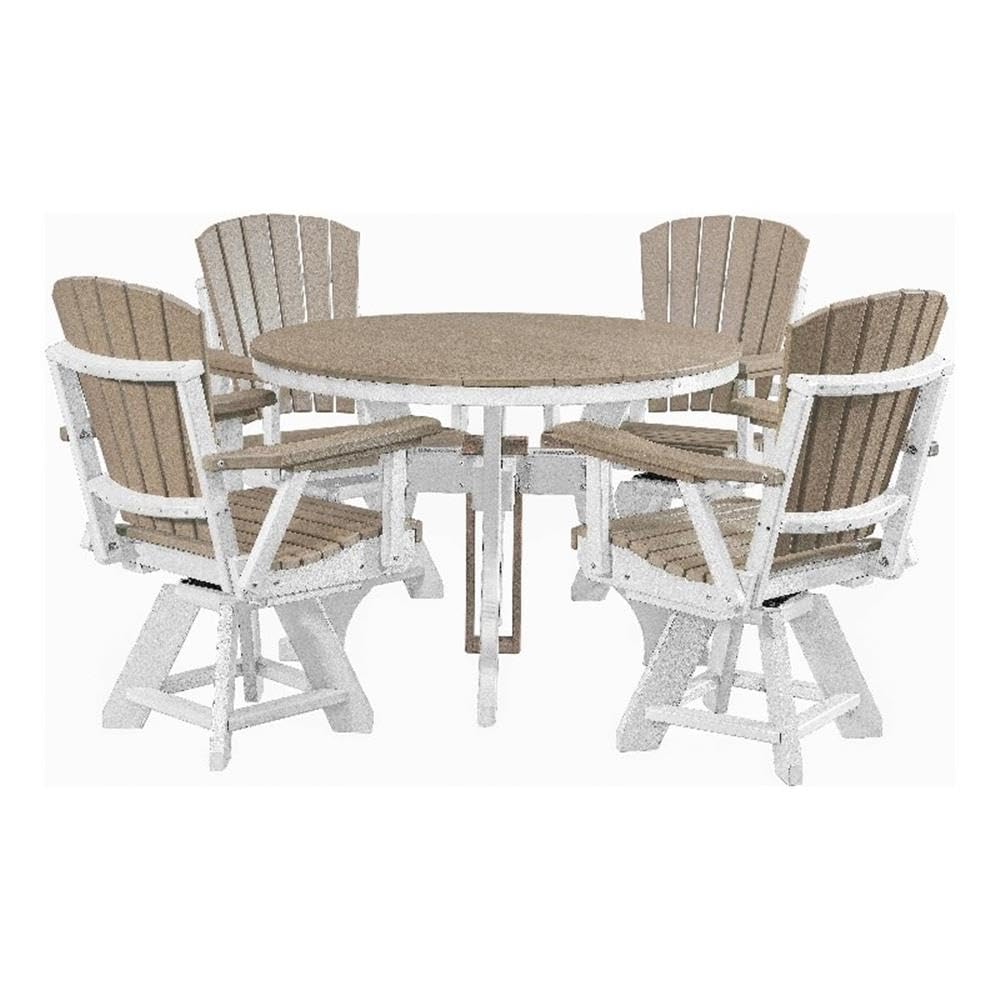 American Furniture Classics Round Set, Dining Height, Weatherwood And White