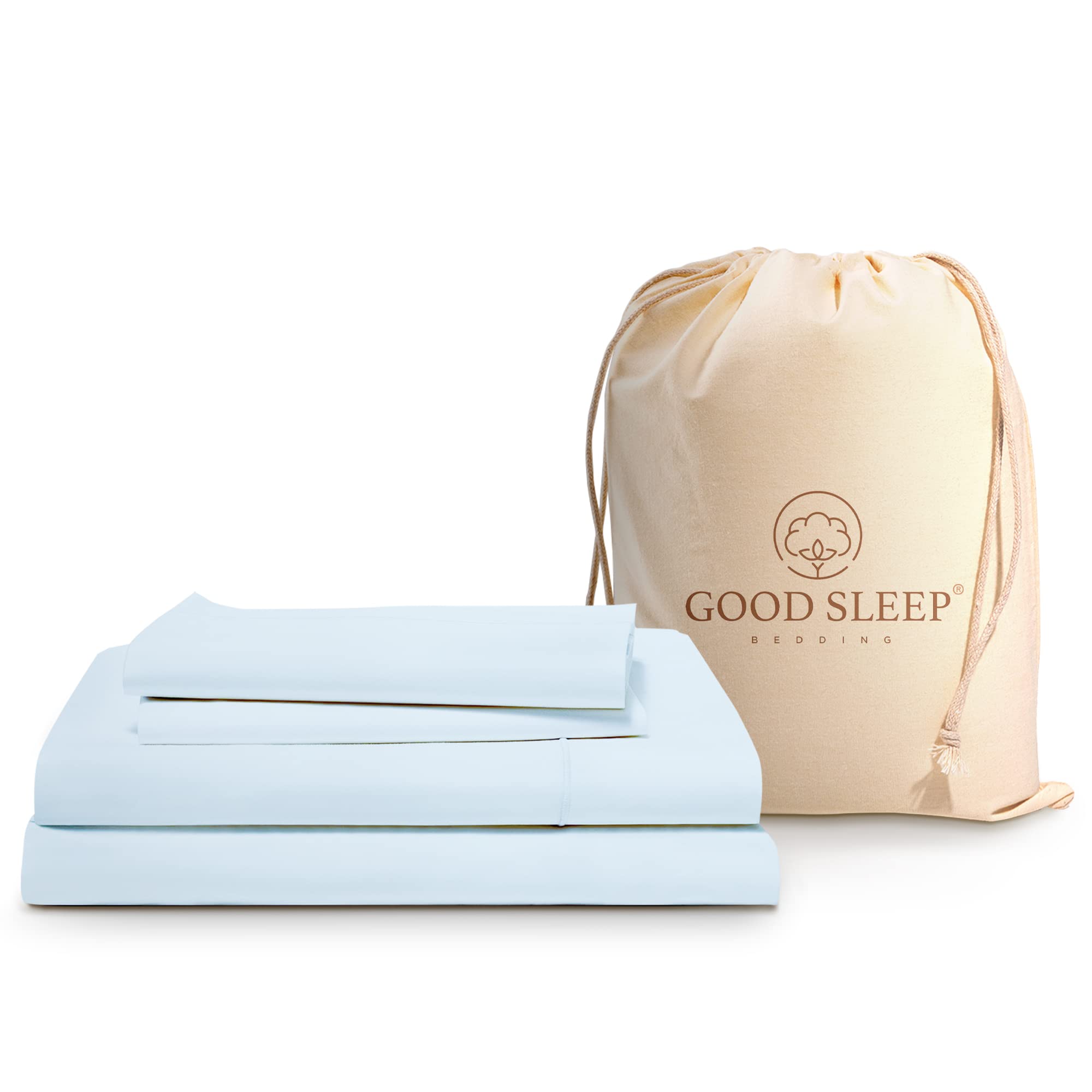 4 Pc Light Blue King Size Sheets Set For King Mattress, 1000 Tc Egyptian Cotton Bed Sheets For King Size Bed, 16' Deep Pocket K