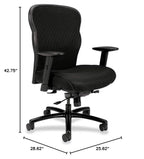 Basyx Mesh High-Back Chair-Big And Tall Chair, 28-5/8"X25-5/8"X42-3/4",Mesh/Black