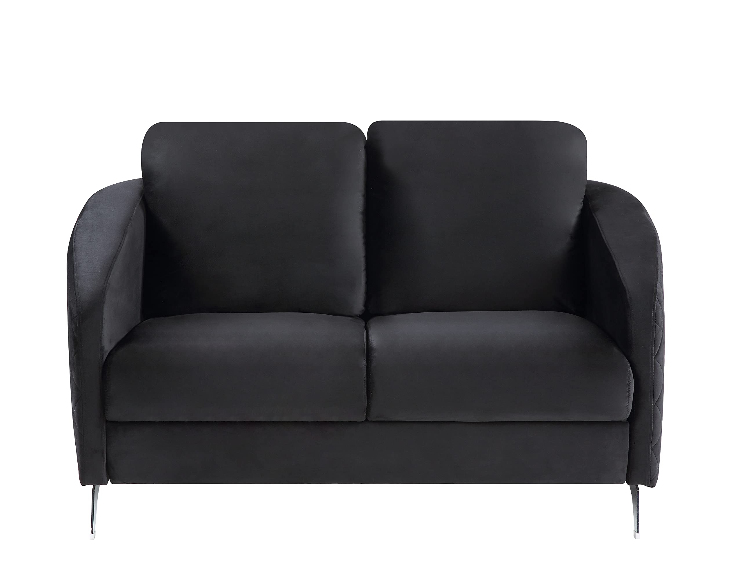 Lilola Home Sofia Black Velvet Modern Chic Loveseat Couch
