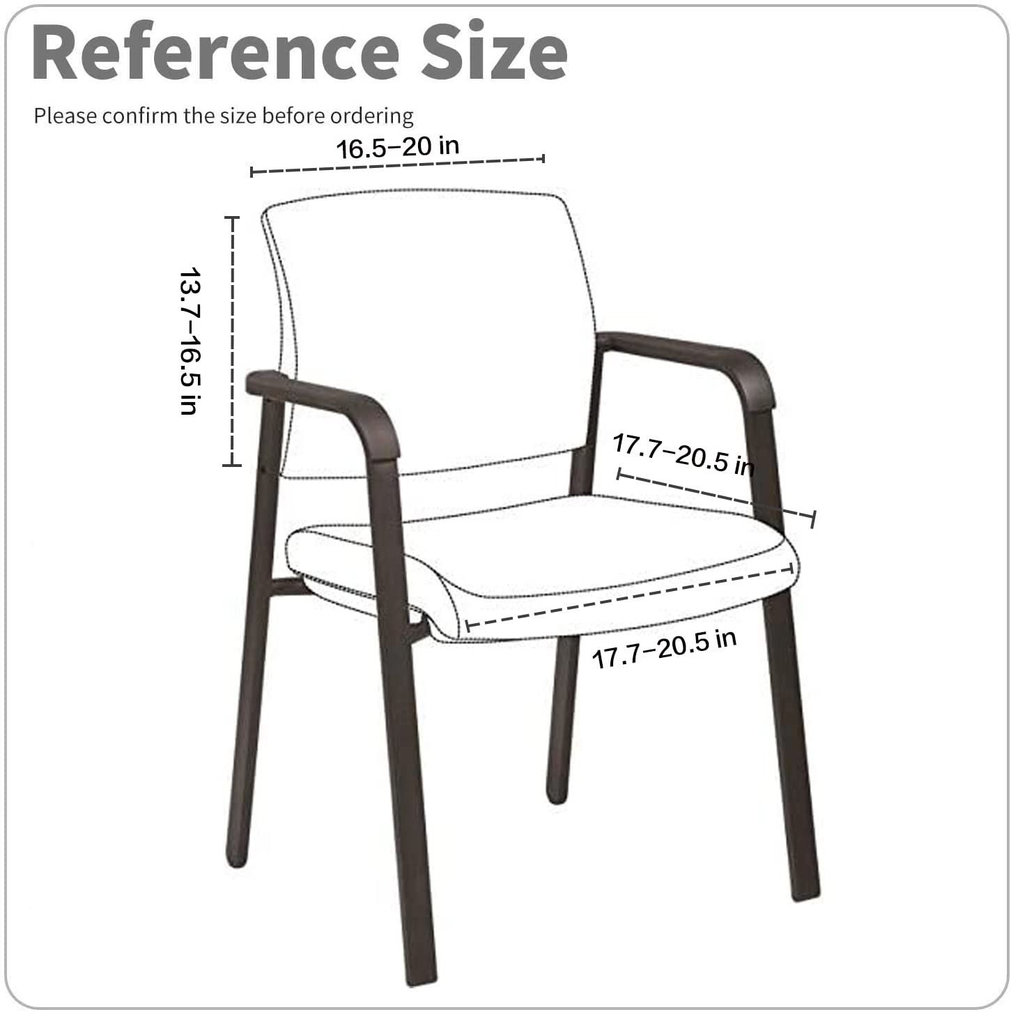 Deisy Dee Stretch Chair Slipcover Covers For Guest Reception Arm Chair (Only Chair Covers) C160 (Black)