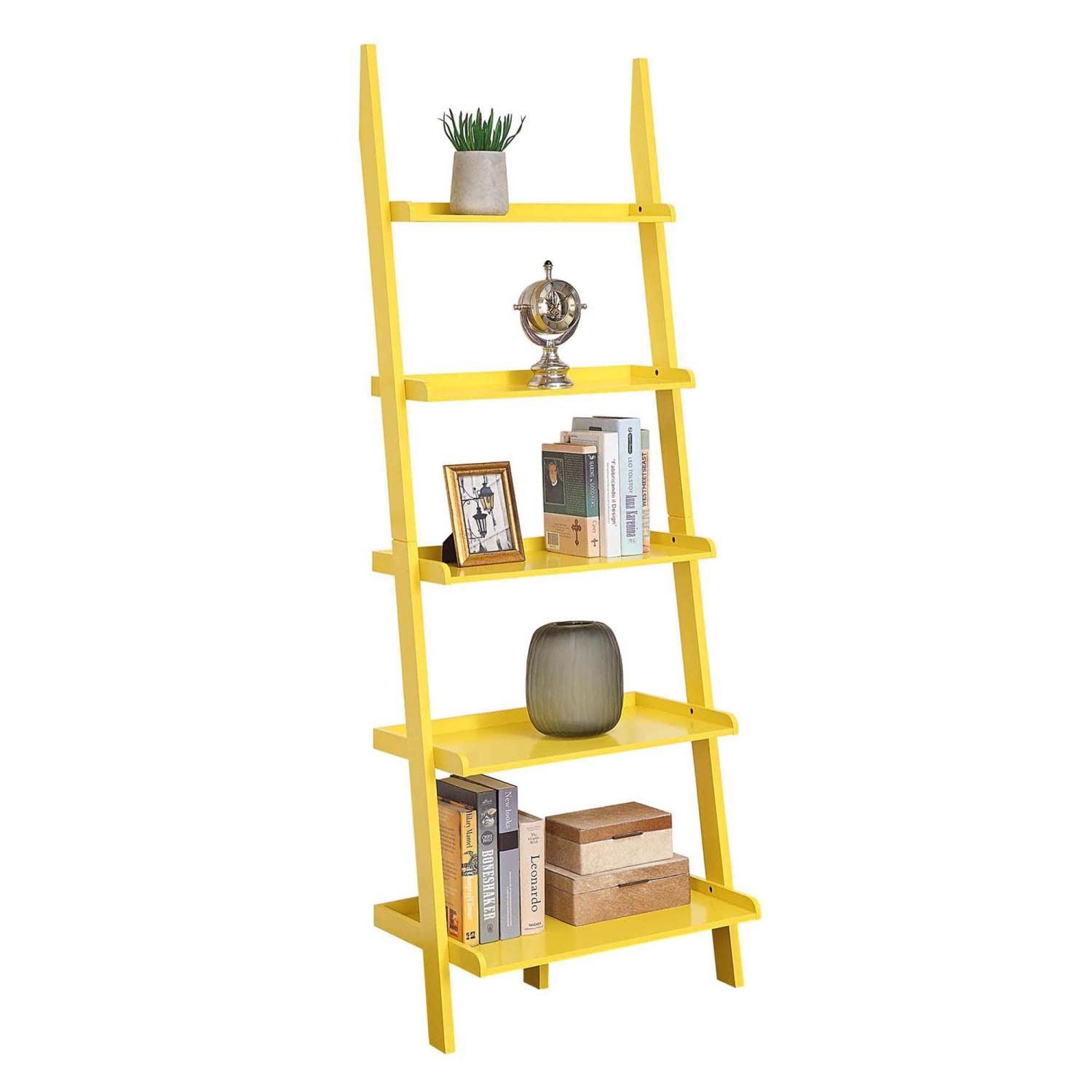 Convenience Concepts American Heritage Bookshelf Ladder, Yellow