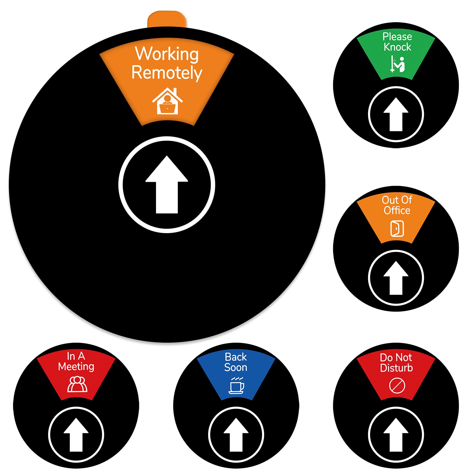 Out Of Office Sign For Door, 6 Options Status Private Sign, In A Meeting, Do Not Disturb, Working Remotely, In Out Sign Availabl