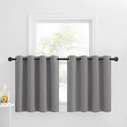 Nicetown Kitchen Window Curtains Over Sink, 30 Inch Long For Small Window Curtains Short Drapes For Bedroom, Half Window Tiers For Bathroom Nursery, W52 X L30 In Per Panel, Silver Grey, 2 Pcs