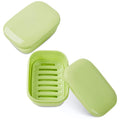 Quatish Travel Soap container, 2PcS Portable Soap Holder with Lid, Soap case for camping gym Travel, Soap Box for Bathroom(green