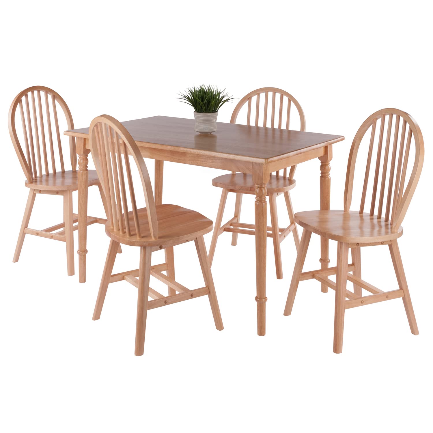 Ravenna 5-Pc Dining Table with Windsor Chairs - Natural