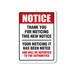 Honey Dew Gifts, Funny Decor, Thank You for Noticing the New Notice, 9 inch by 12 inch Novelty Tin Sign Decor, Man Cave Sign, HD