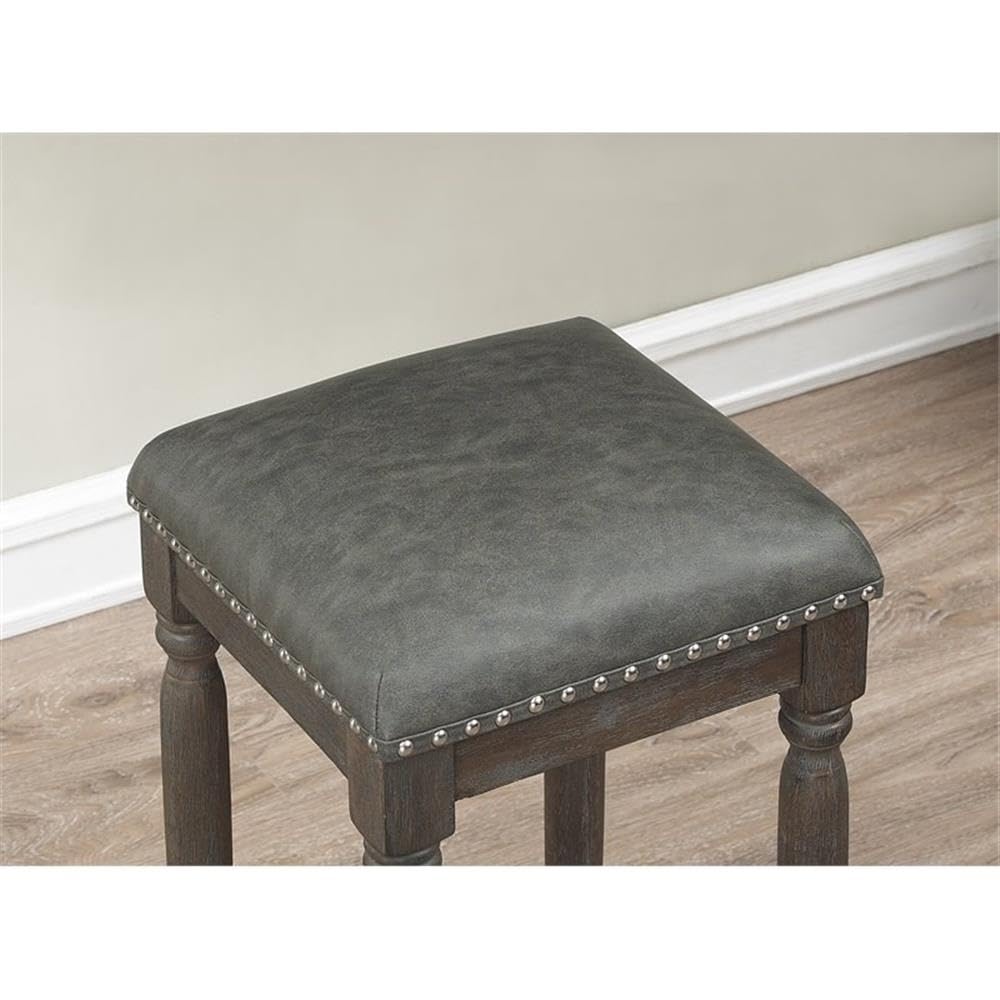 American Woodcrafters Bronson 26-Inch Driftwood Gray Wood Backless Counter Stool