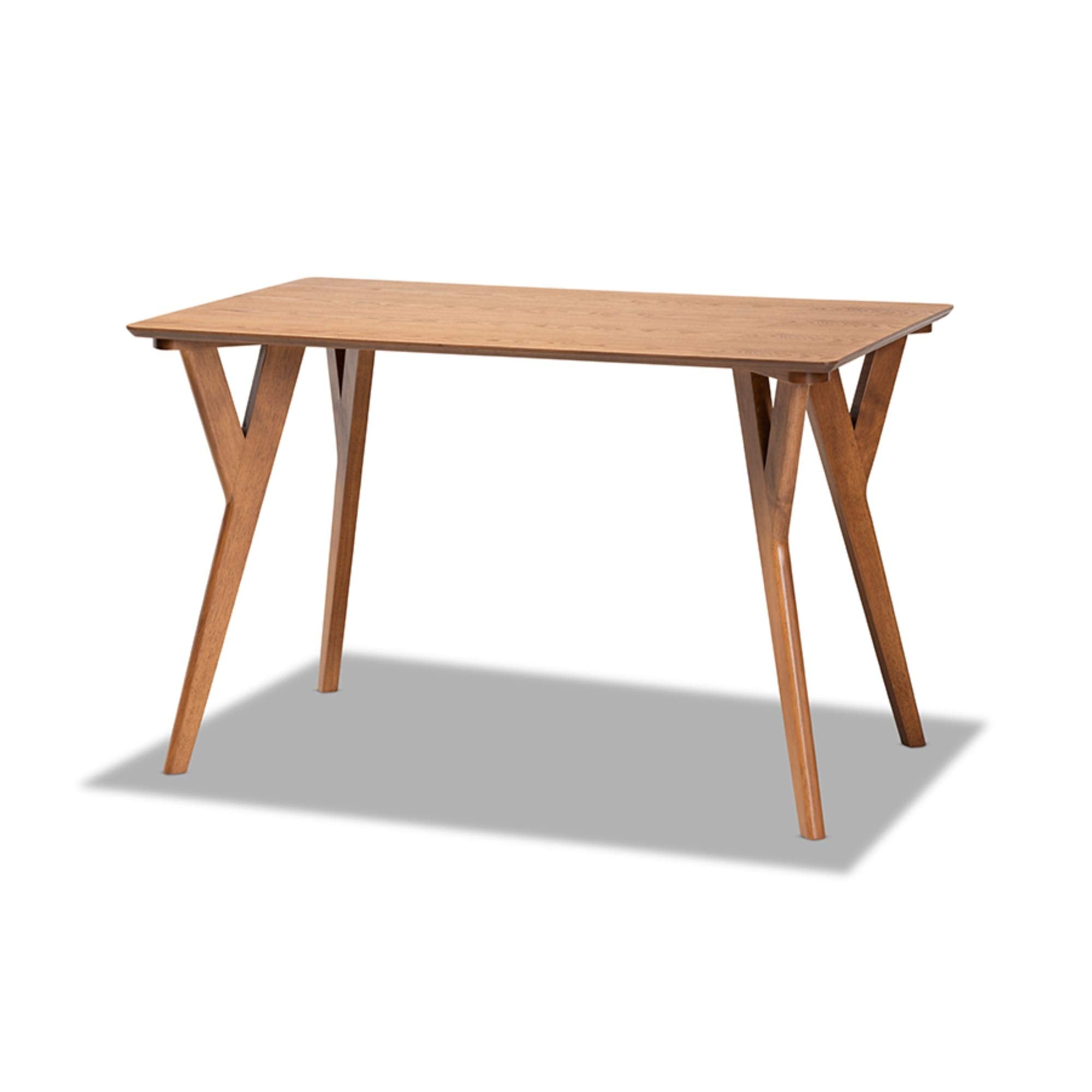 Baxton Studio Sahar Mid-Century Modern Transitional Walnut Brown Finished Wood Dining Table
