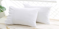 Meaning4 2-Pack Lace Pillow Shams Cases Covers With Ruffles Bright White Egypt Cotton Standard Size 20'X26' Luxury Elegant Twi