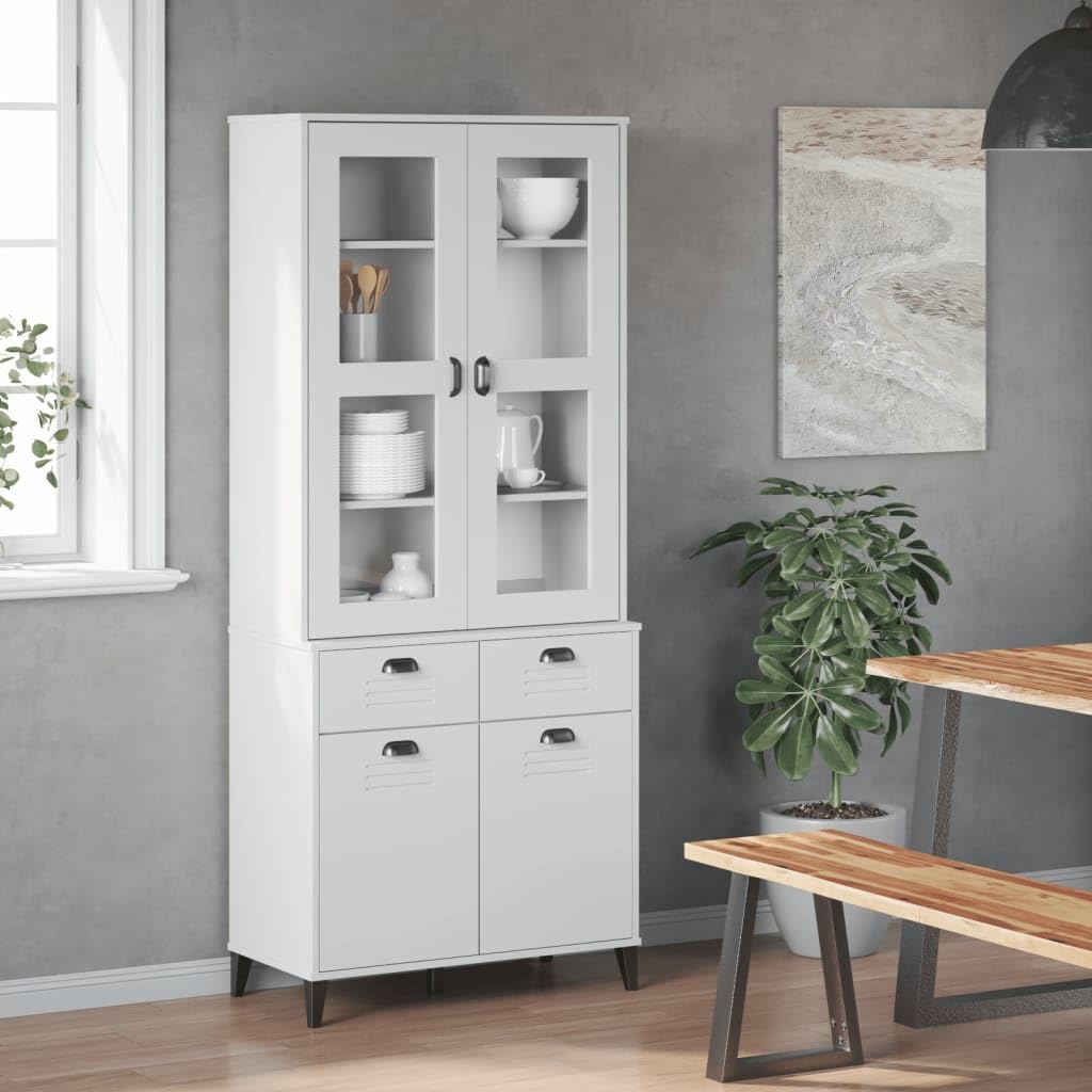 vidaXL VIKEN High Storage Cabinet Sideboard Solid White Pine 80x40x190 cm
