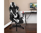 Flash Furniture X30 Gaming Chair Racing Office Ergonomic Computer Chair With Fully Reclining Back And Slide-Out Footrest In Black Leathersoft