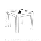 Furinno Classic Homey Square Parsons Side End Table, Set of 2, White
