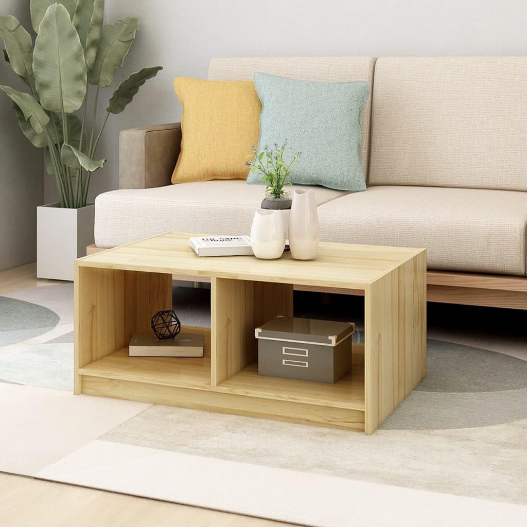 vidaXL Coffee Table 29.5"x19.7"x13.2" Solid Pinewood