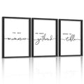 Houmury Set of 3 Framed Wall Art Memories Around the Table Farmhouse Wall Decor 11   x14    Kitchen Wall Decor for Dining Room D