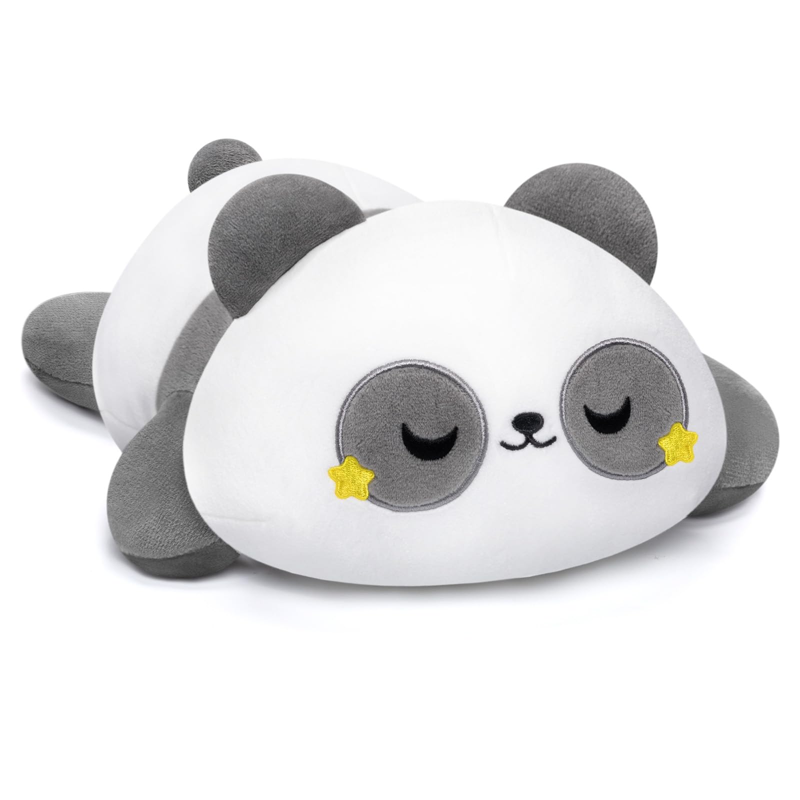 Mewaii Cute Panda Plush Toy, Kawaii Plushies Grey Panda Stuffed Animals, Squishy Plushies, Cuddle Plush Pillow For Boys & Girls