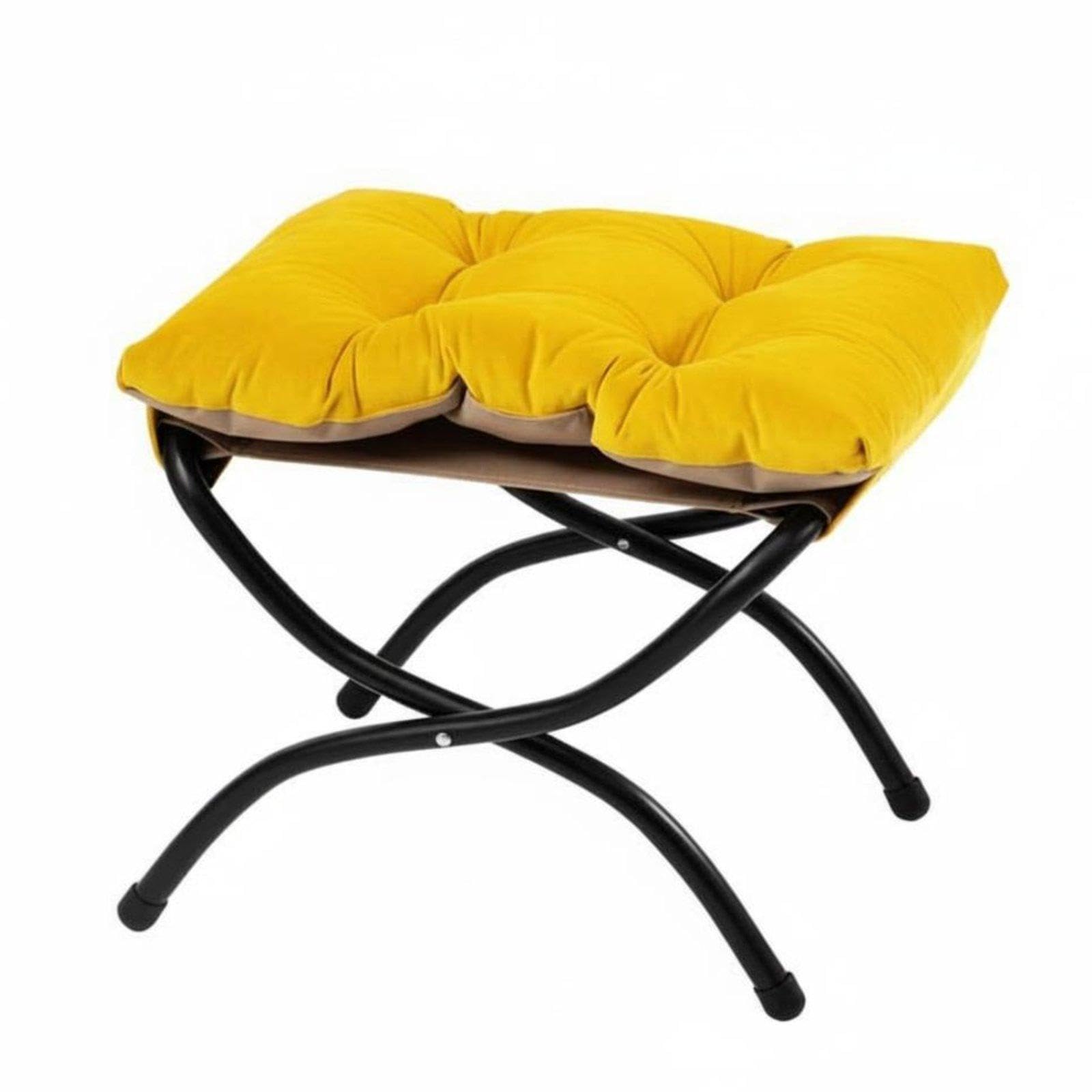 Vistora Padded XShaped Frame Stool Foldable Design Footrest SpaceSaving Indoor Furniture For Office Workers, Students, Under D