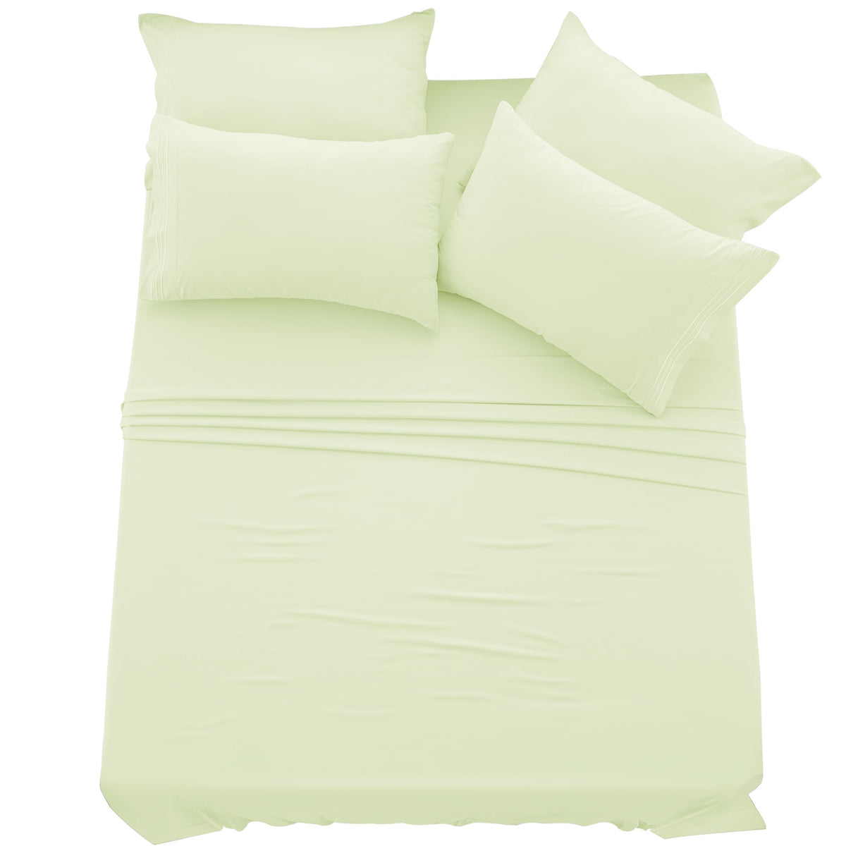 Ldc Full Sheet Set - 6 Pc Brushed Microfiber Bed Sheets 16 Inches Deep Pockets - Embroidered & Plain Pillowcases - Hotel Luxury