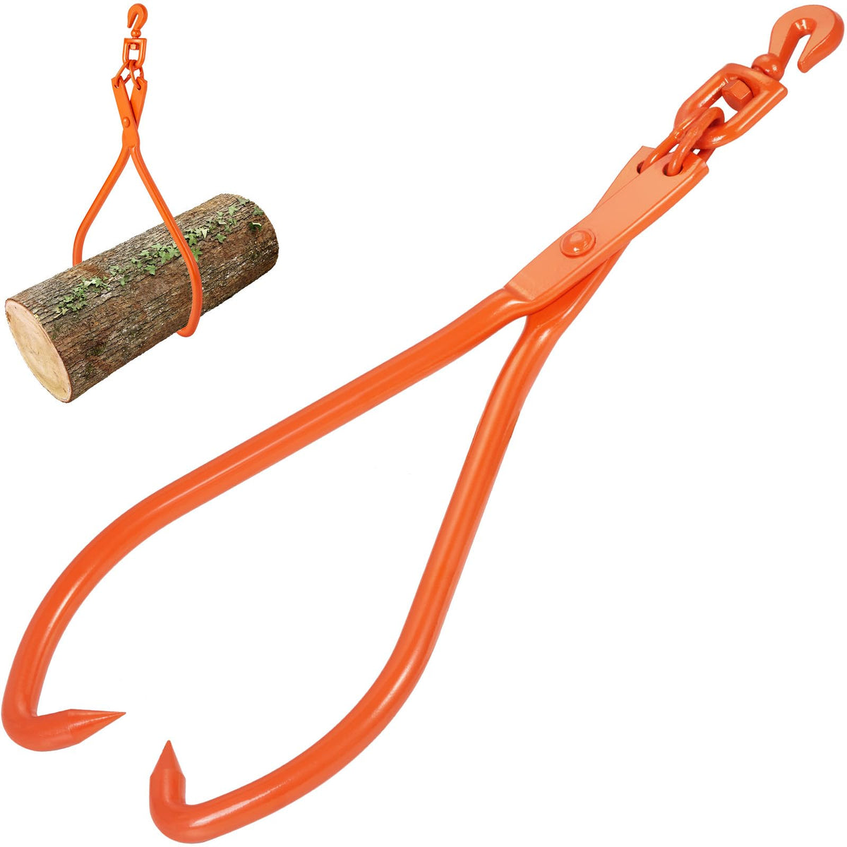 Vevor Log Skidding Tongs, 32 Inch 2 Claw Log Lifting Tongs, Heavy Duty Rotating Steel Lumber Skidding Tongs, 1543 Lbs/700 Kg Loa