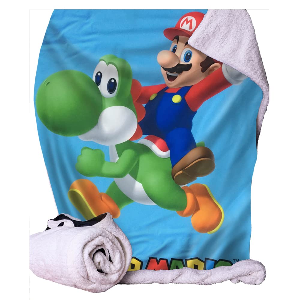 Nemesis Now Super Mario - Mario And Yoshi Throw 100 * 150Cm, Blue