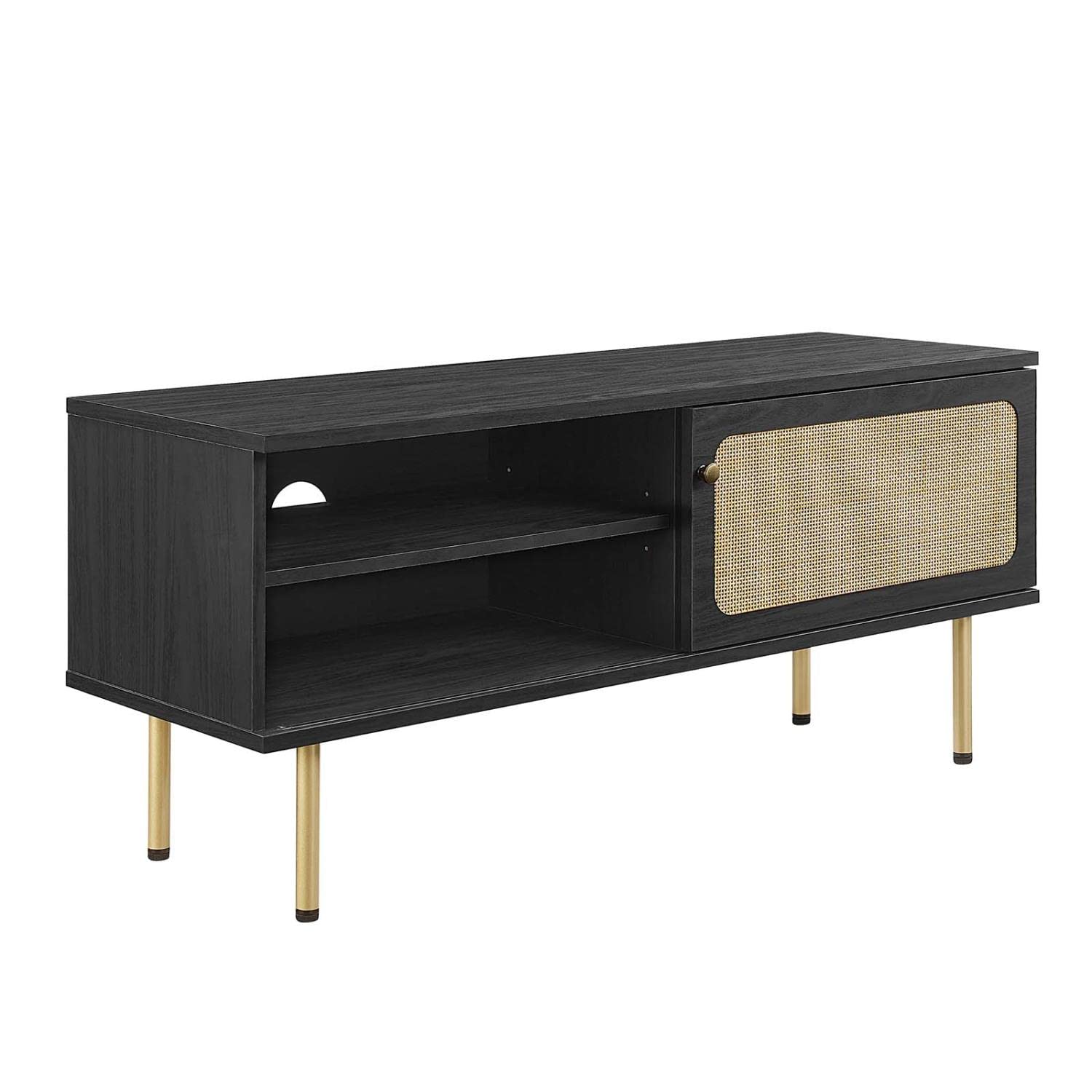 Modway Cambria Rattan and Particleboard TV Stand for TVs up to 47&quot; in Black
