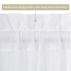 MIULEE Sidelight Sheer Curtains, Light Filtering, 25" x 40", Polyester, White, 2 Panels