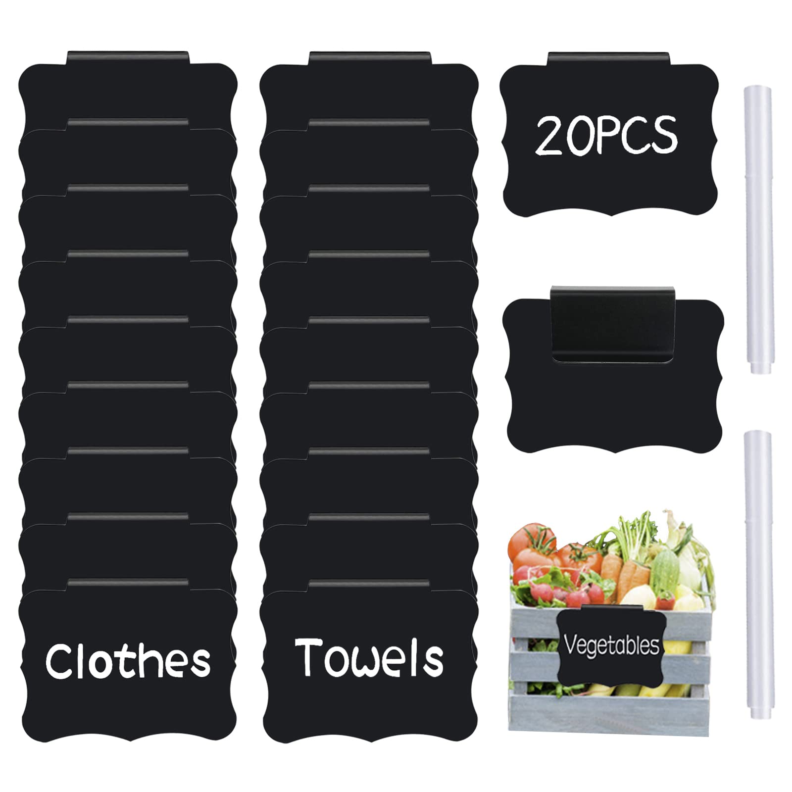 Badigo- Basket Labels Clip On, Reusable Labels For Storage Bins, Removable Storage Bin Labels, Closet Basket And Storage Basket
