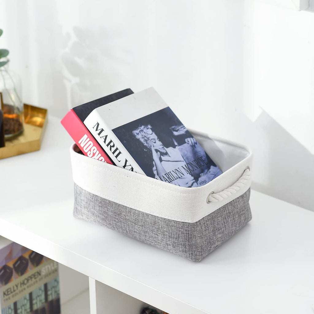 Thewarmhome Organization And Storage Basket For Shelves - 12X8X5.2 Inch 1 Pack Fabric Storage Cubes, Collapsible Storage Bins Fo